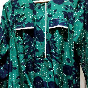 aryn K. Green double pocket piped silk blouse